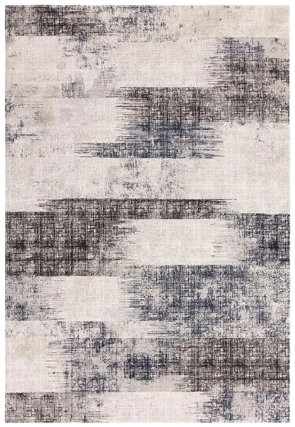 Asiatic kuza lines blue Blue, Grey, Multicoloured Living Room  Rug.