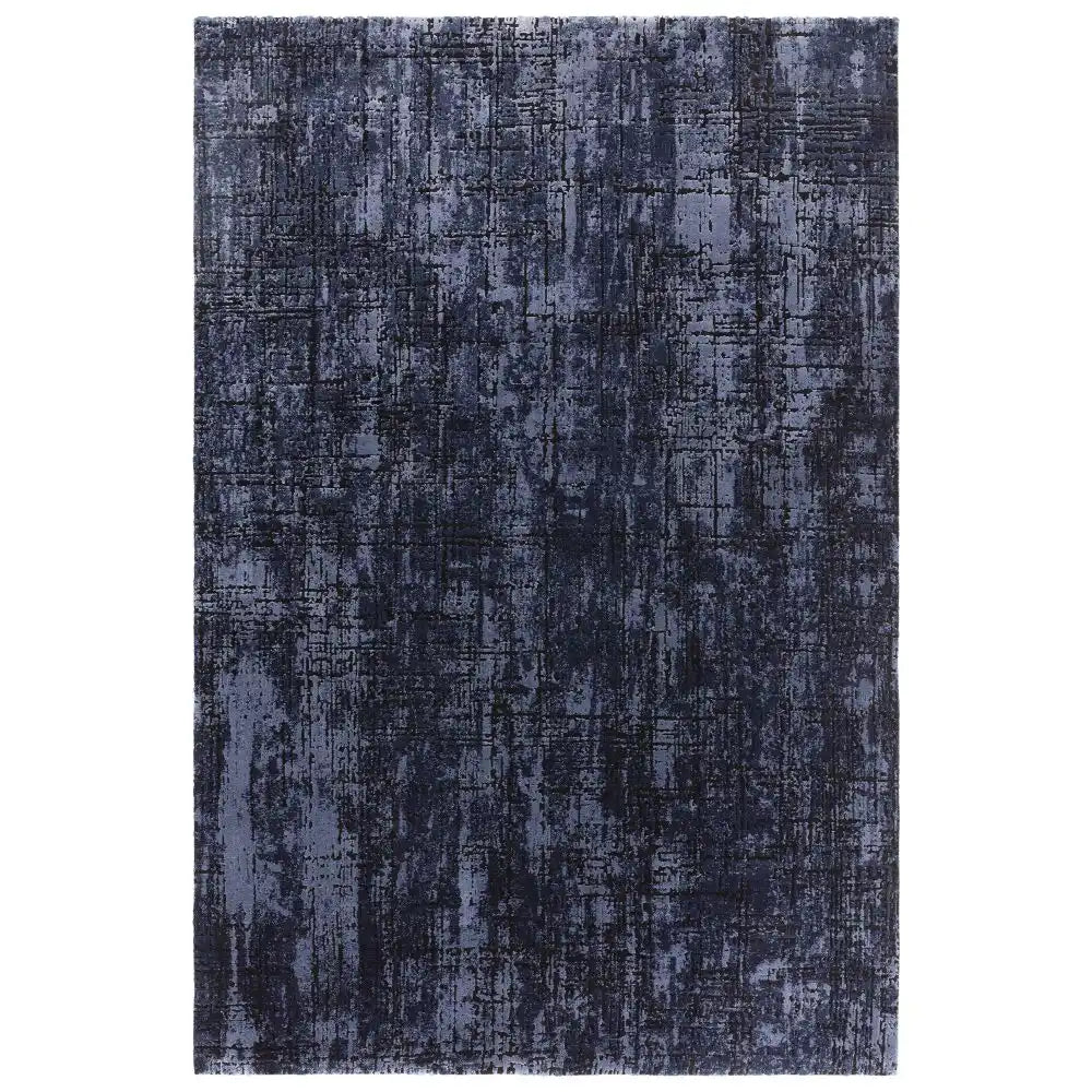 Asiatic kuza abstract navy Blue, Navy Living Room  Rug.