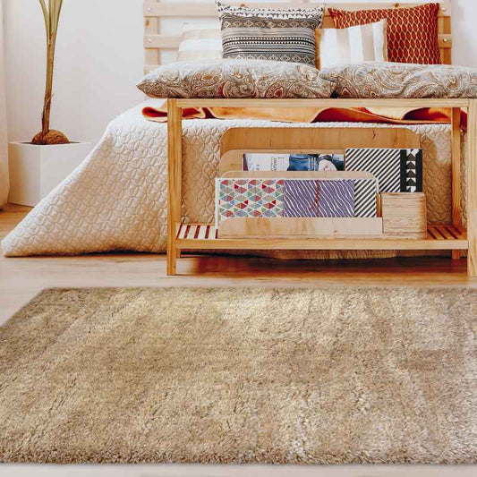Lagom Modern Plain Shaggy Rugs in Light Natural