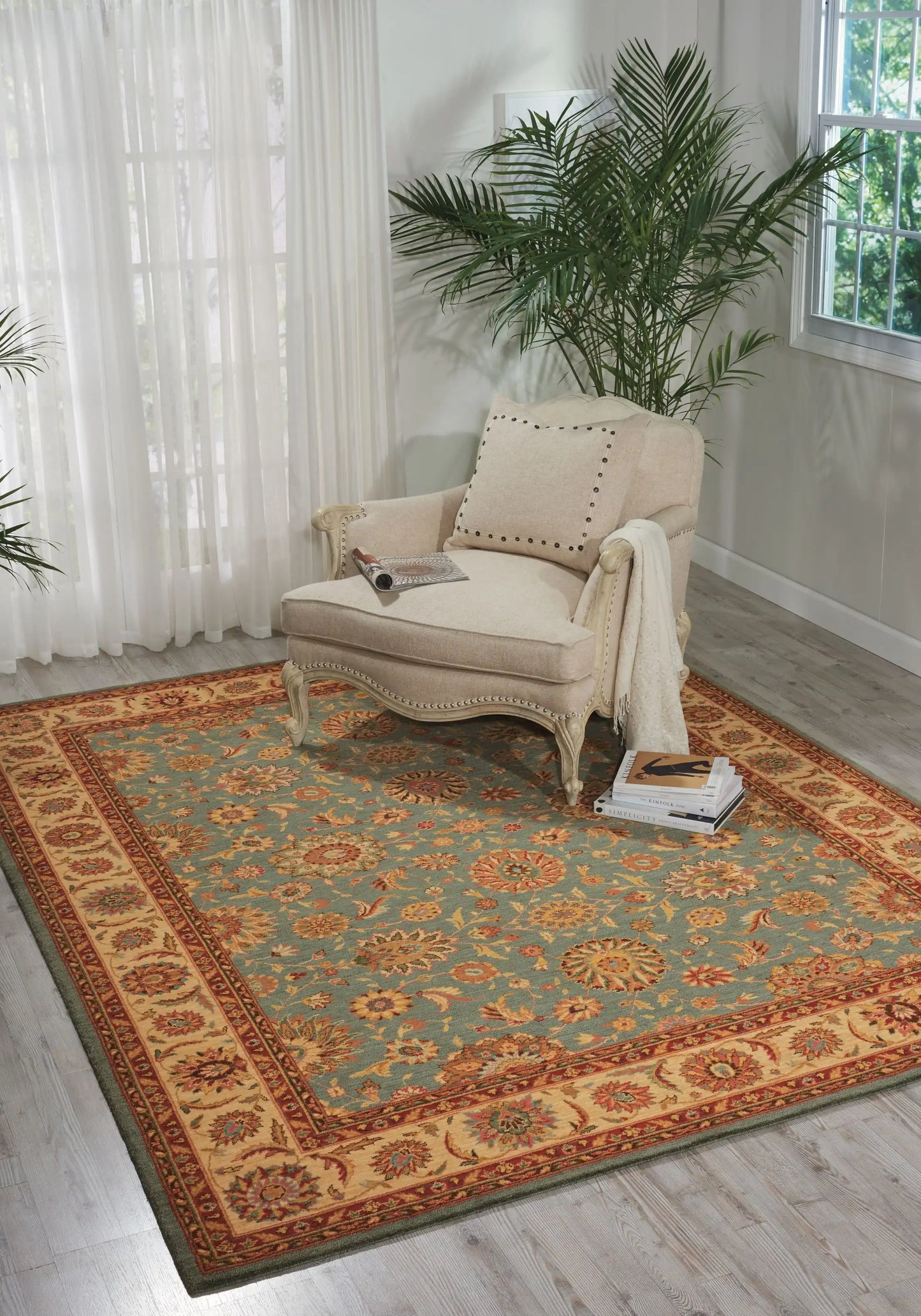 Living Treasures LI05 Aqua Rug RS
