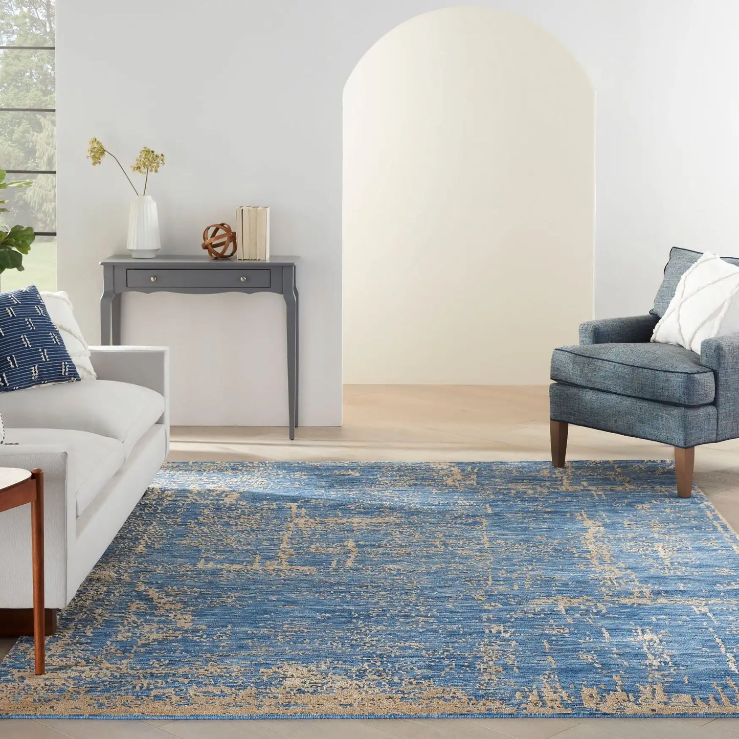 Luna LUN01 Dark Blue Mocha Rug RS