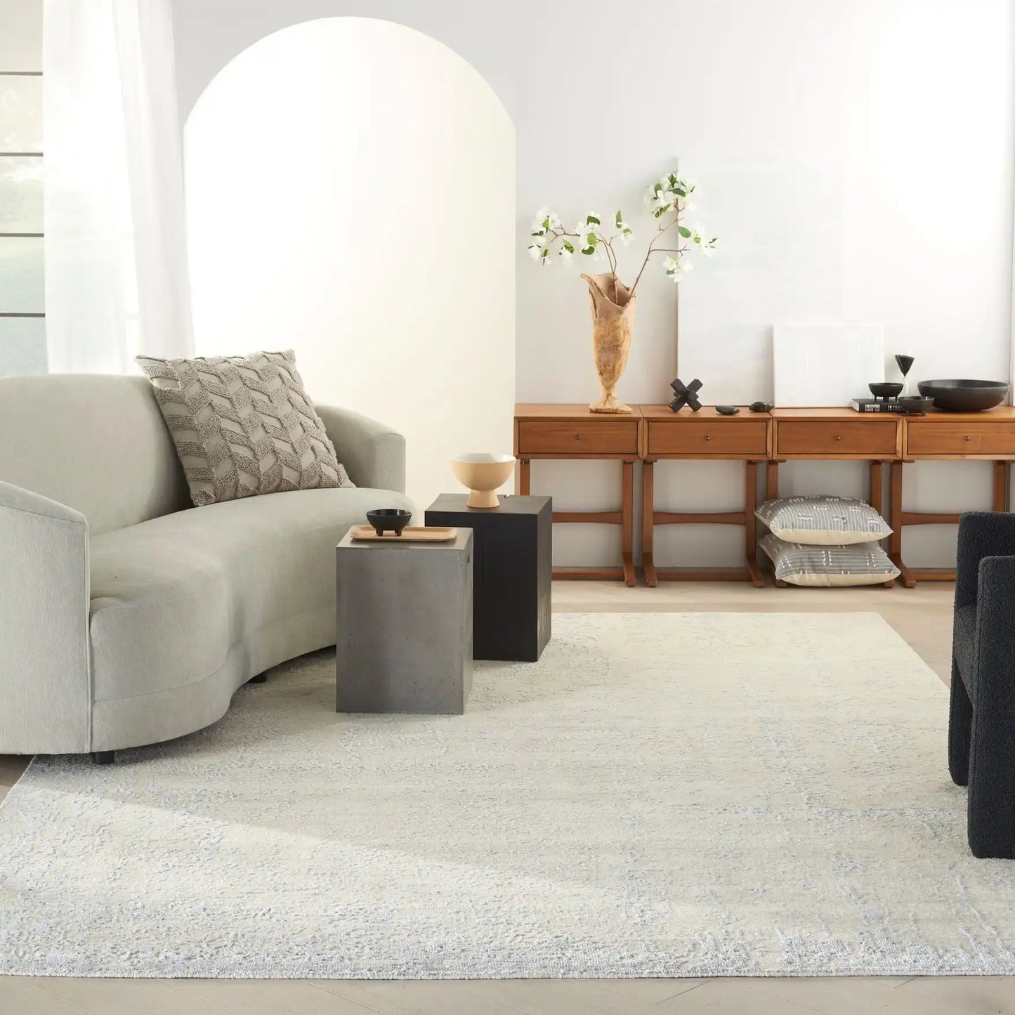 Luna LUN01 Ivory Silver Blue Rug RS