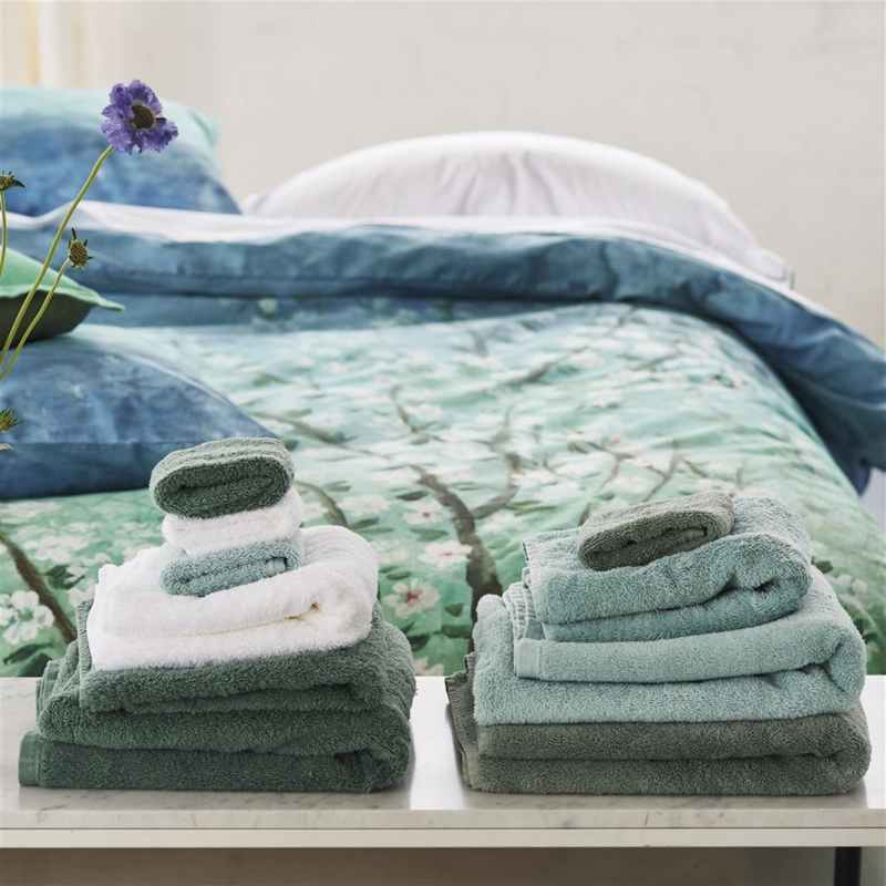 Loweswater Organic Cotton Bath Towels By Designers Guild in Celadon Green
