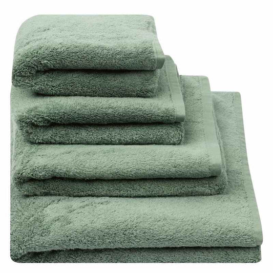Loweswater Organic Cotton Bath Towels By Designers Guild in Sage Green