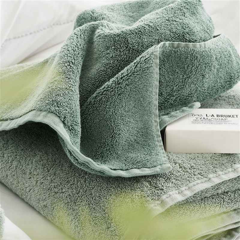 Loweswater Organic Cotton Bath Towels By Designers Guild in Sage Green