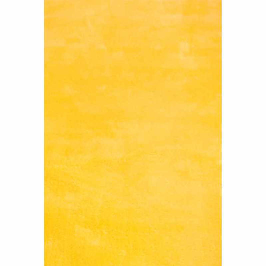 Lulu Modern Plain Shaggy Rugs in Gold Yellow