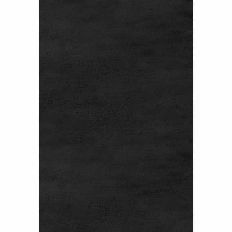 Luxe Faux Fur Modern Plain Rug in Charcoal Grey