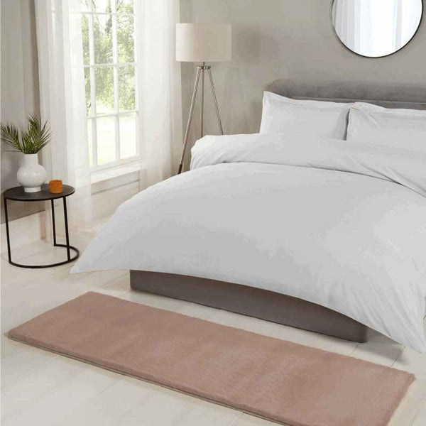 Luxe Faux Fur Modern Plain Runner Rug in Beige – The Rug Seller