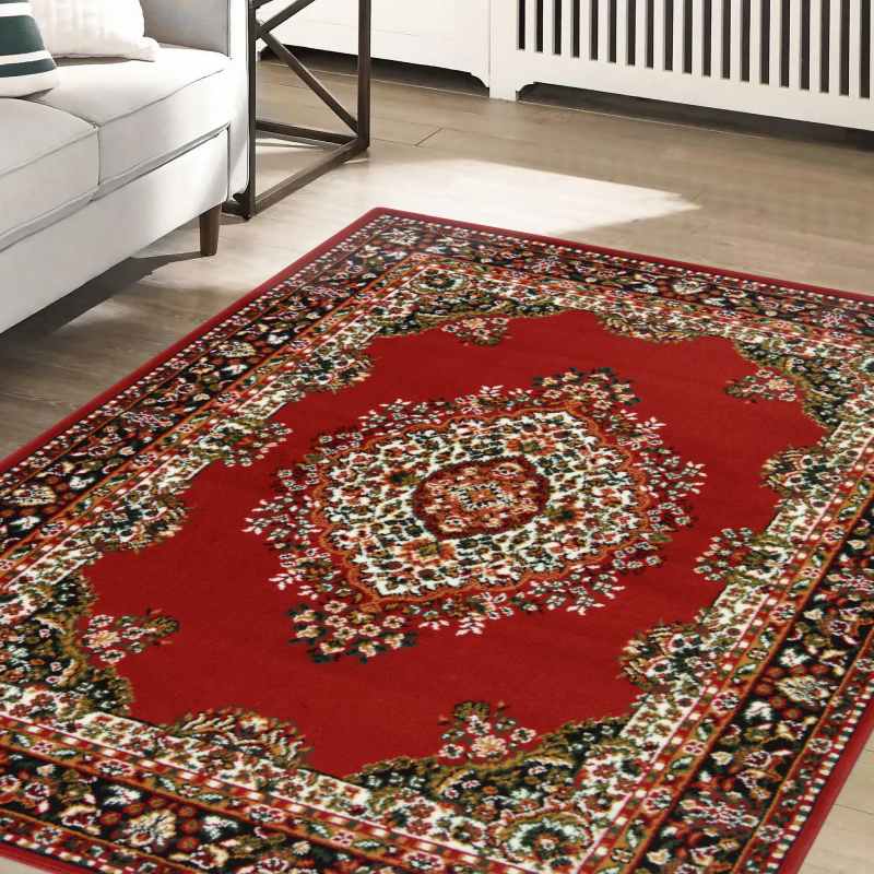 Maestro Traditional Vintage Medallion Rugs in Red