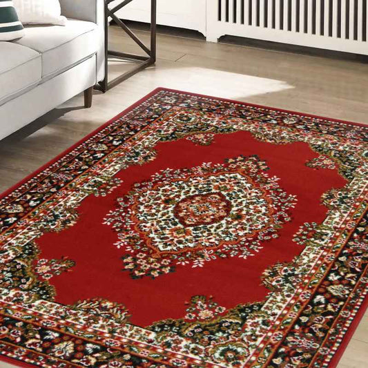 Maestro Traditional Vintage Medallion Rugs in Red