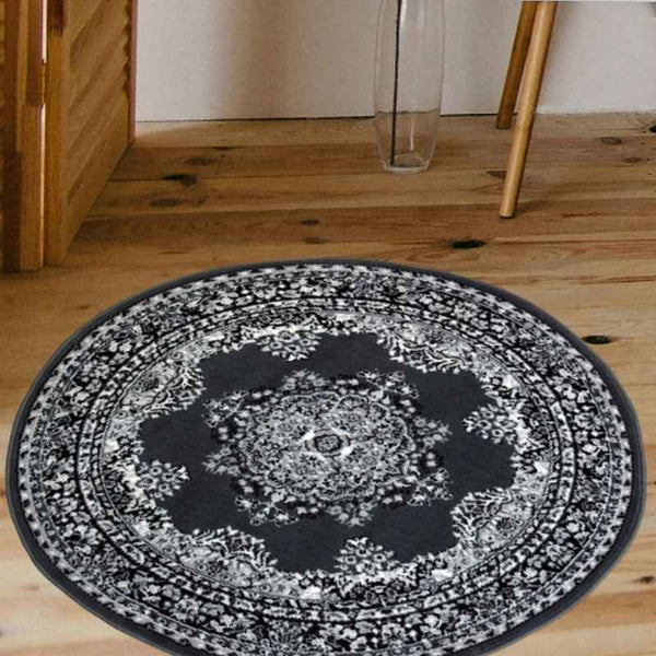 Maestro Traditional Vintage Medallion Circle Rugs in Grey – The Rug Seller