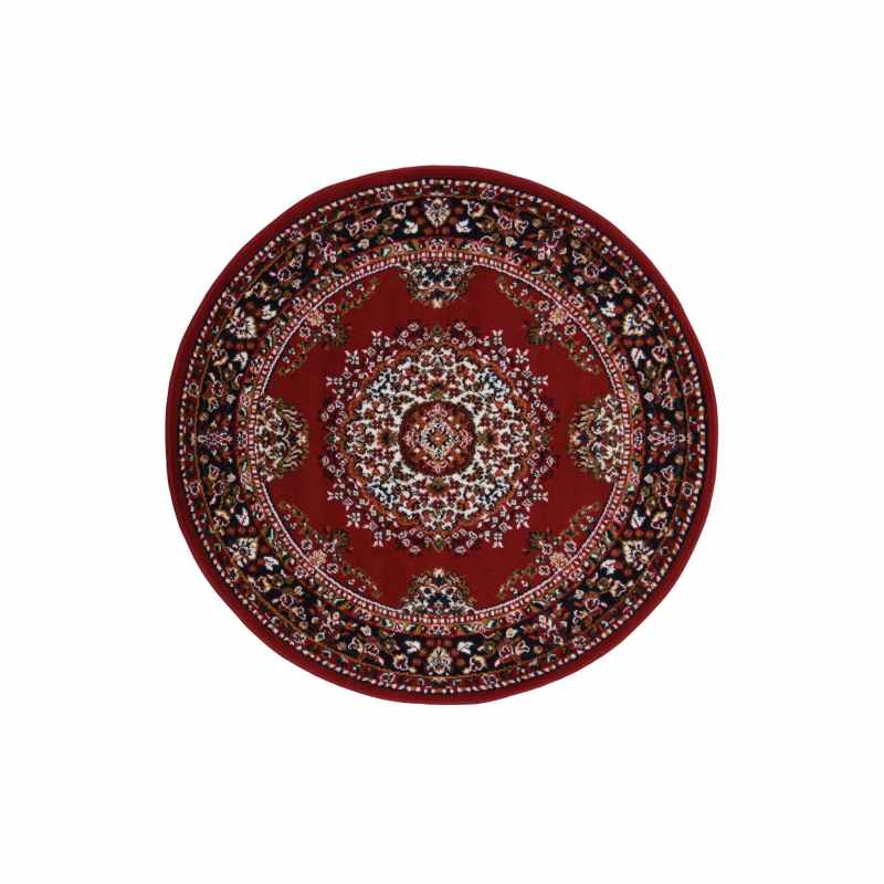 Maestro Traditional Vintage Medallion Circle Rugs in Red