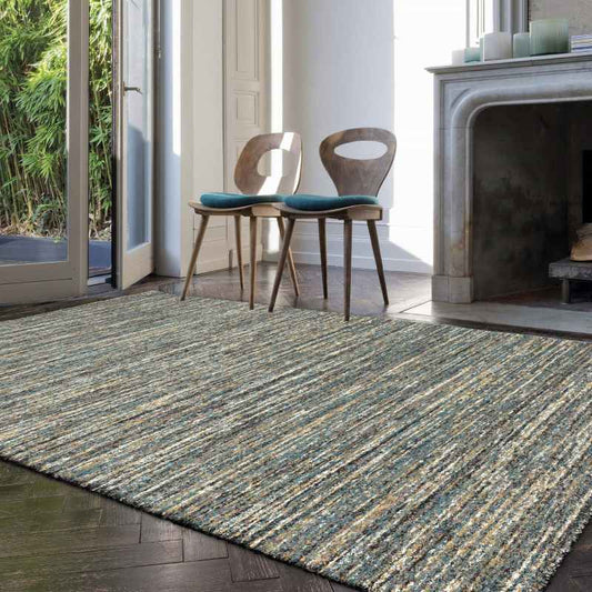 Mehari 23067 5949 Abstract Shaggy Rugs in Blue Multi