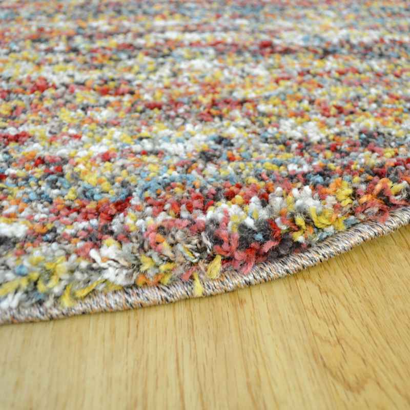 Mehari 23067 2959 Abstract Shaggy Circle Rugs in Rust