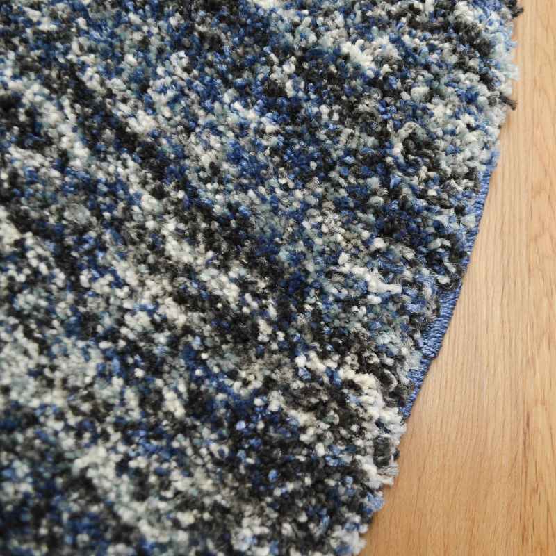 Mehari 23067 6141 Abstract Shaggy Circle Rugs in Blue