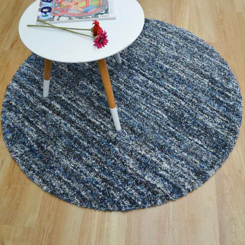 Mehari 23067 6141 Abstract Shaggy Circle Rugs in Blue