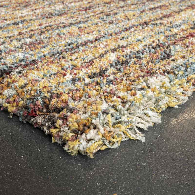 Mehari 23067 2959 Abstract Shaggy Runner Rugs in Rust