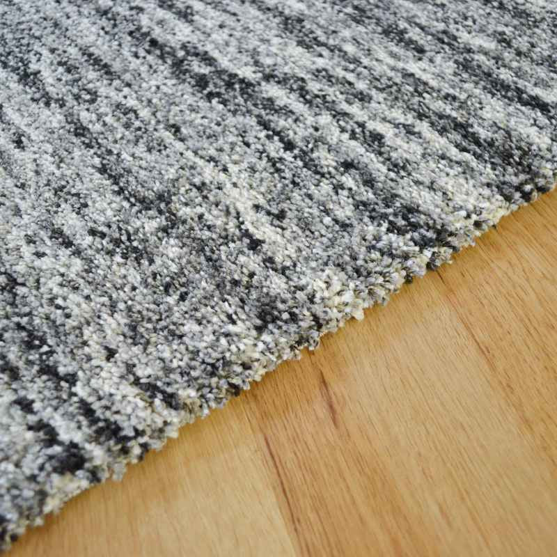 Mehari 23067 4258 Abstract Shaggy Runner Rugs in Grey
