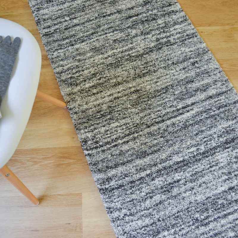 Mehari 23067 4258 Abstract Shaggy Runner Rugs in Grey