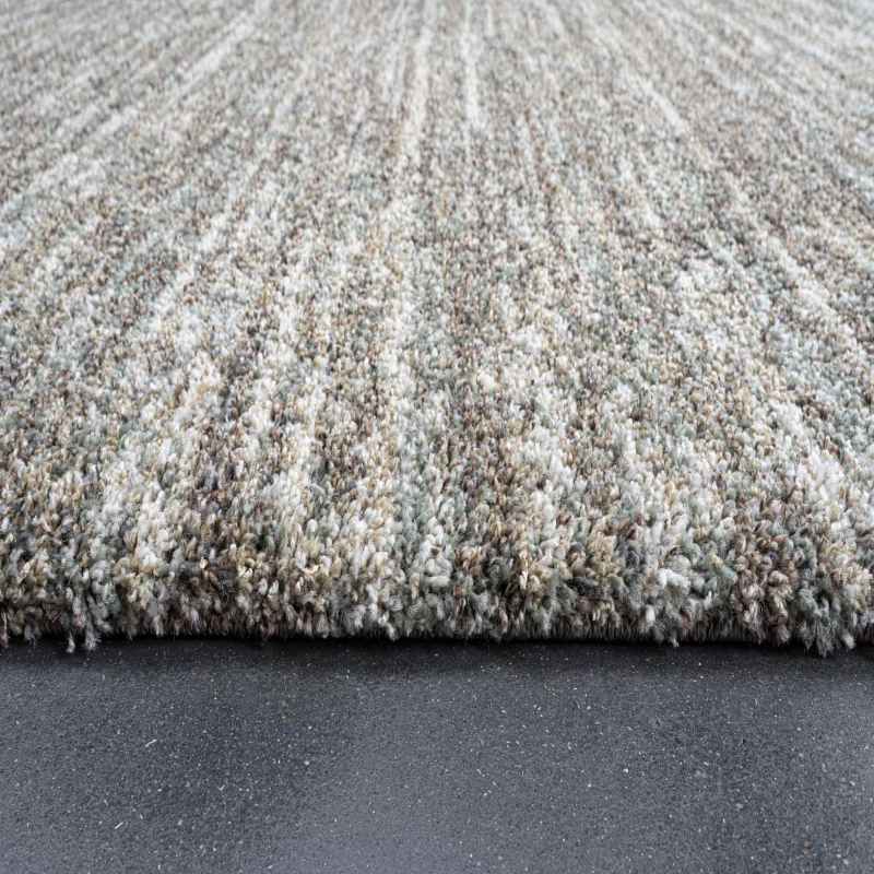 Mehari 23067 4727 Abstract Shaggy Runner Rugs in Beige Multi