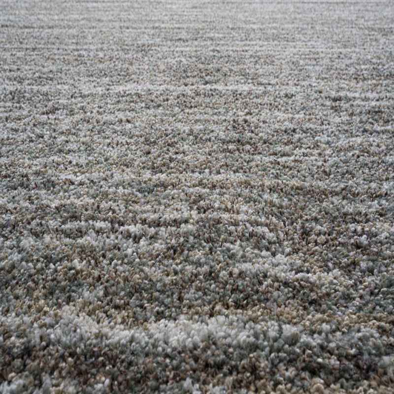 Mehari 23067 4727 Abstract Shaggy Runner Rugs in Beige Multi