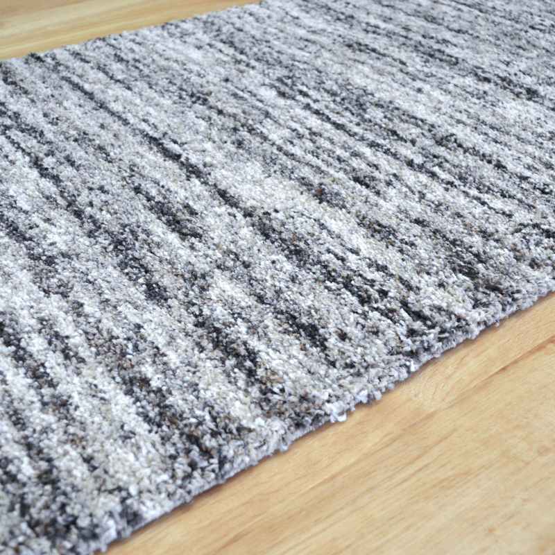 Mehari 23067 6868 Abstract Shaggy Runner Rugs in Beige Brown