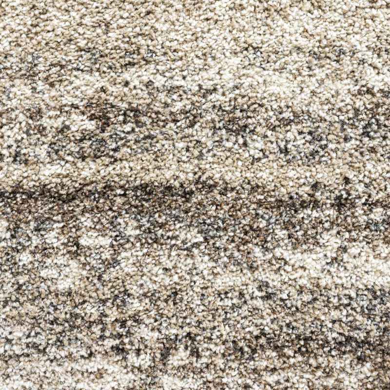 Mehari Shaggy Striped Runner Rugs 23094 6828 in Beige