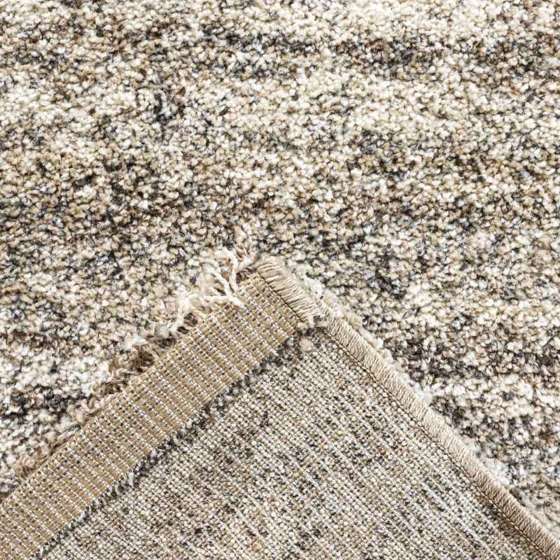 Mehari Shaggy Striped Runner Rugs 23094 6828 in Beige