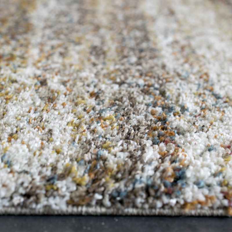 Mehari Shaggy Striped Runner Rugs 23094 6969 in Mustard Yellow