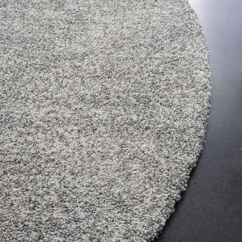 Mehari 23500 6258 Mottled Speckled Shaggy Circle Rugs in Beige