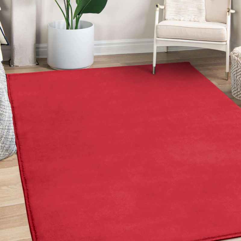 Moda Plain Rugs in Red by Rugstyle
