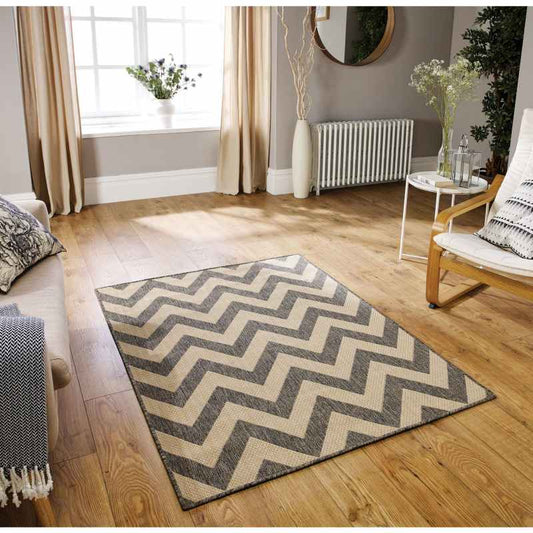 Moda Chevron Rugs in Grey Brown