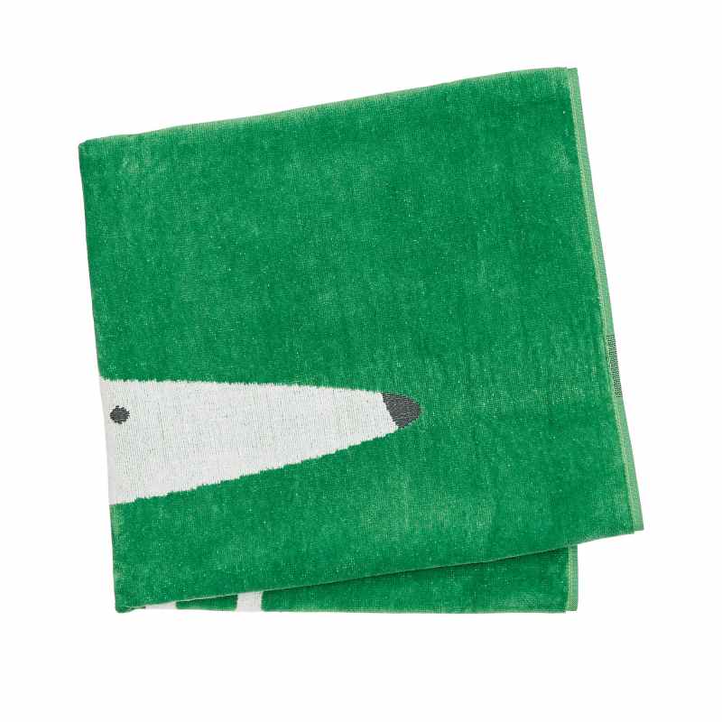 Mr Fox Large Cotton Velour Towels By Scion in Mint Leaf Green