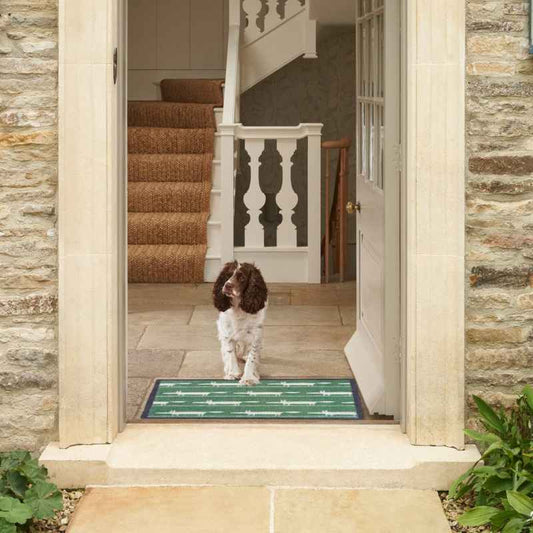 Mr Fox Running Doormats in Green by Scion