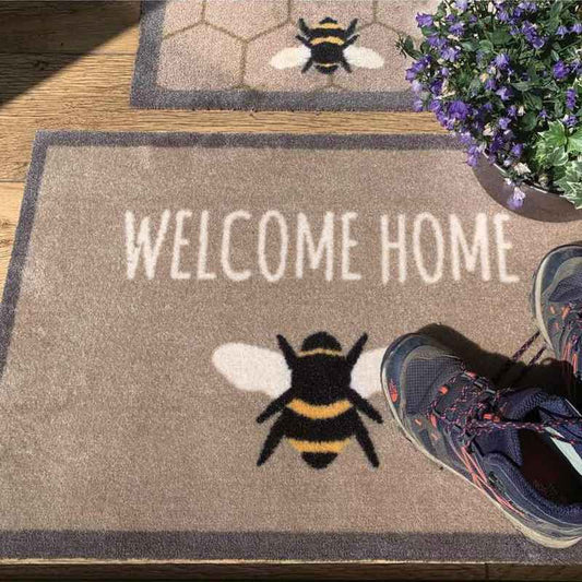 My Bee Washable Anti Slip Doormat in Grey Beige