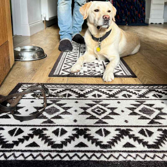 My Tribal Washable Indoor Doormat in Black