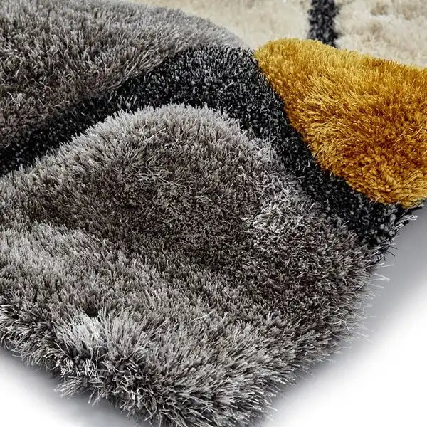 Noble House Pebbles 5858 Grey Yellow Rug RS