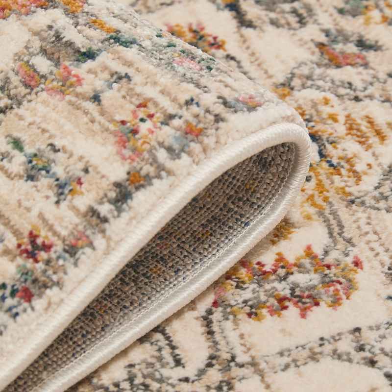Nova Floyd Traditional Distressed Medallion Rugs in Cream White