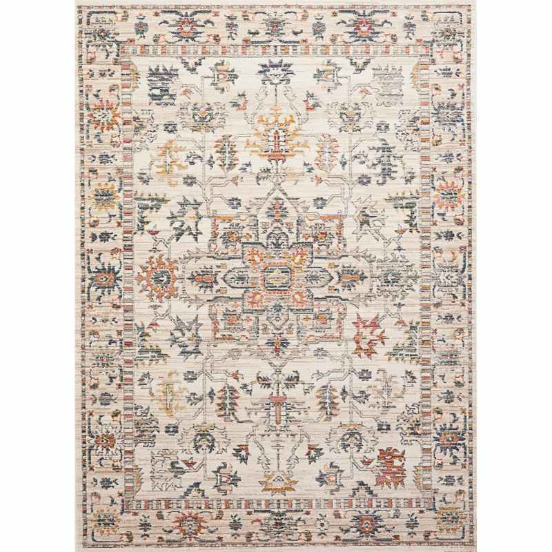 Nova Floyd Traditional Distressed Medallion Rugs in Cream White