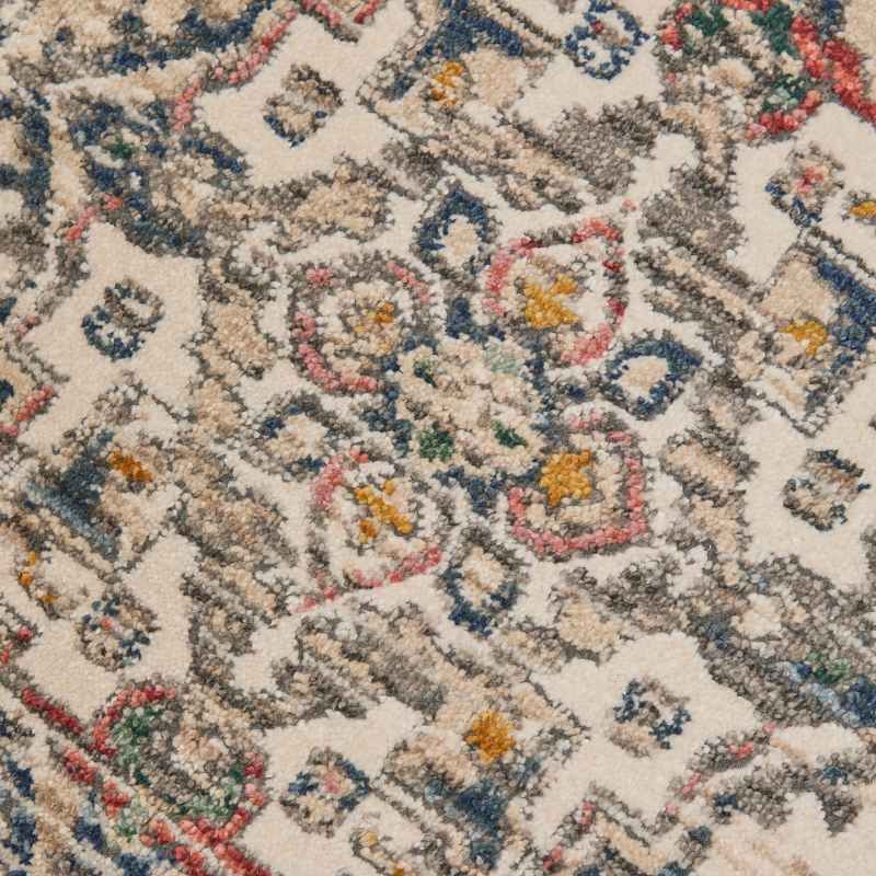 Nova Leona Traditional Distressed Medallion Rugs in Cream White