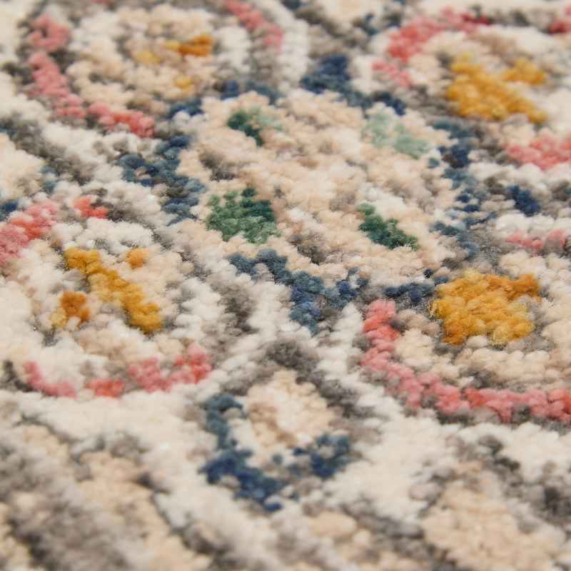 Nova Leona Traditional Distressed Medallion Rugs in Cream White