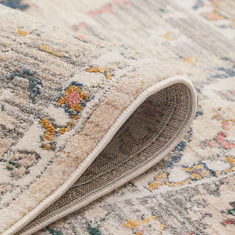 Nova Leona Traditional Distressed Medallion Rugs in Cream White