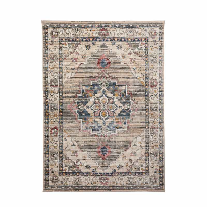 Nova Leona Traditional Distressed Medallion Rugs in Grey