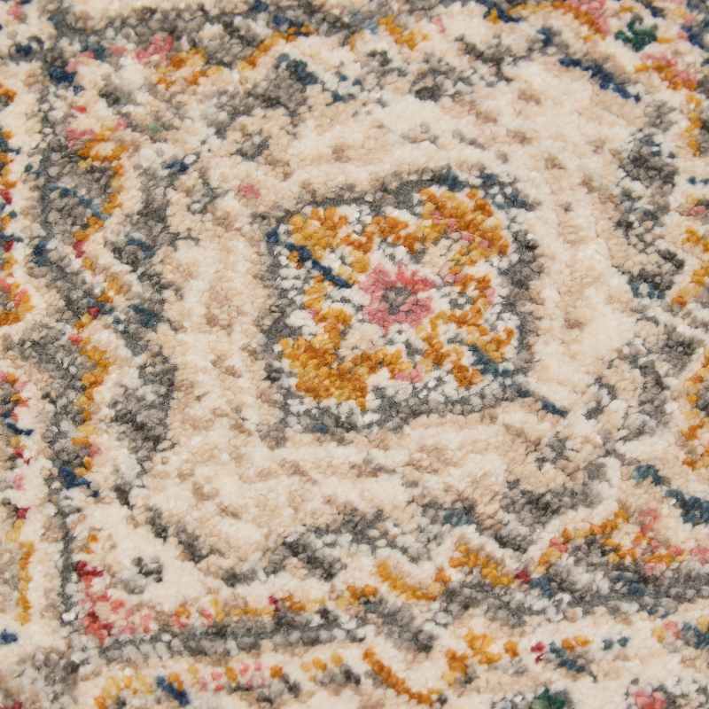 Nova Sadie Traditional Border Medallion Rugs in Cream White