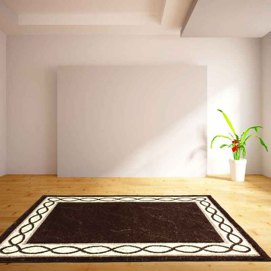 Naples Loop Border Rugs in Brown