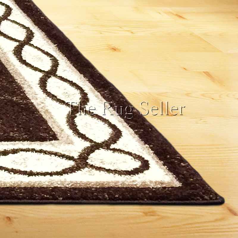 Naples Loop Border Rugs in Brown