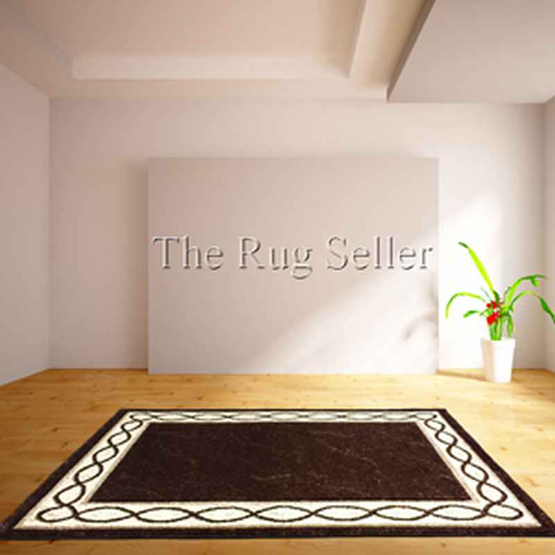 Naples Loop Border Rugs in Brown