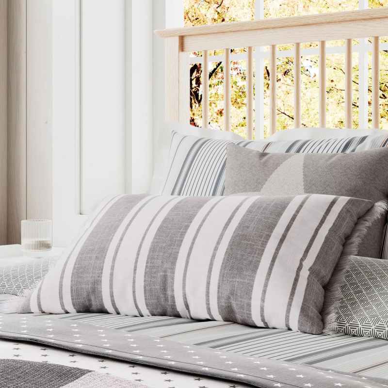Nautical Stripe Bedding by Helena Springfield x Long Island in Charcoal Grey