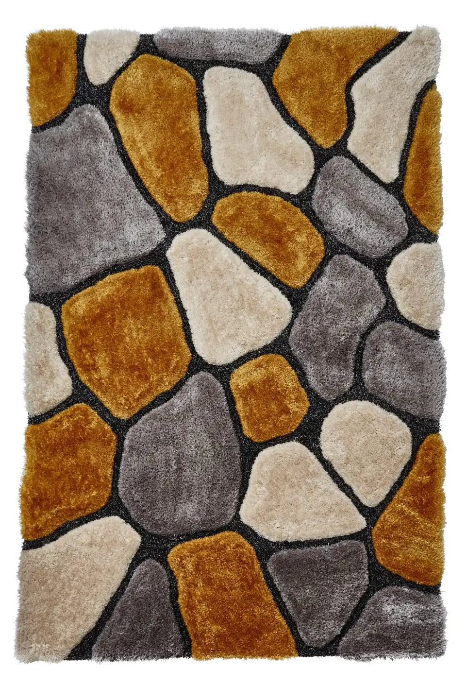 Noble House Pebbles 5858 Grey Yellow Rug RS