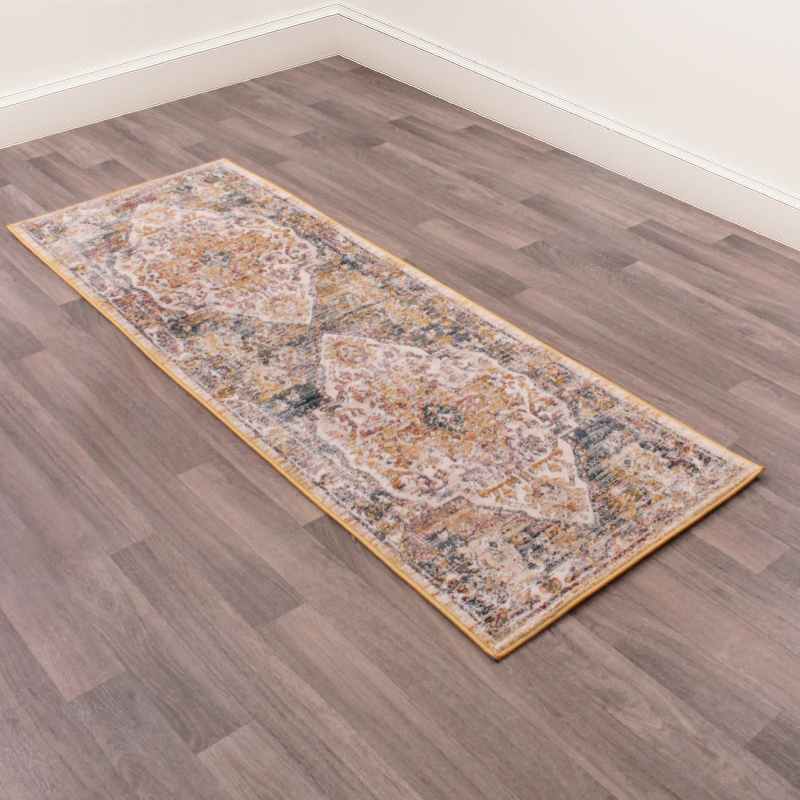 Nova 9048 Traditional Runner Rugs in Cream White